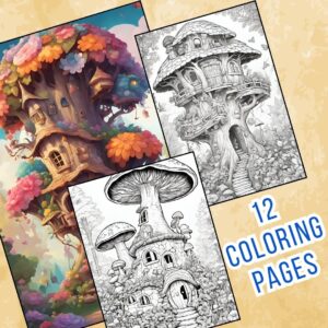Blooming Fairy Homes Coloring Pages