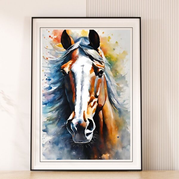 Elegant Watercolor Portrait of a Horse Wall Art