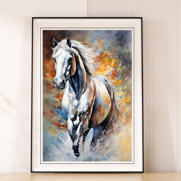 Elegant Watercolor Portrait of a Horse Wall Art