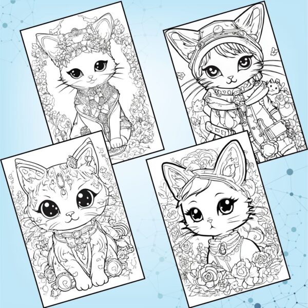 cute cats coloring pages