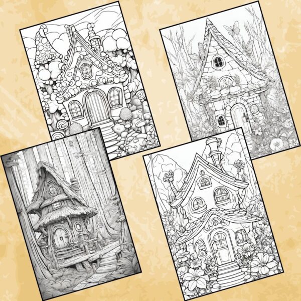 Blooming Fairy Homes Coloring Pages