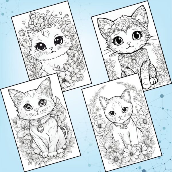 cute cats coloring pages