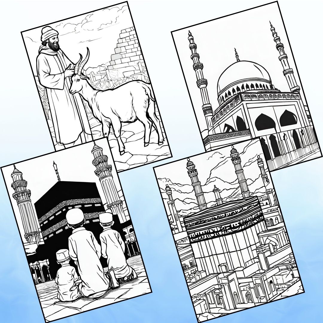 16 Hajj Themed Coloring Pages - Catchy Ideaz