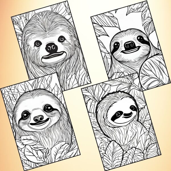 sloth face coloring pages