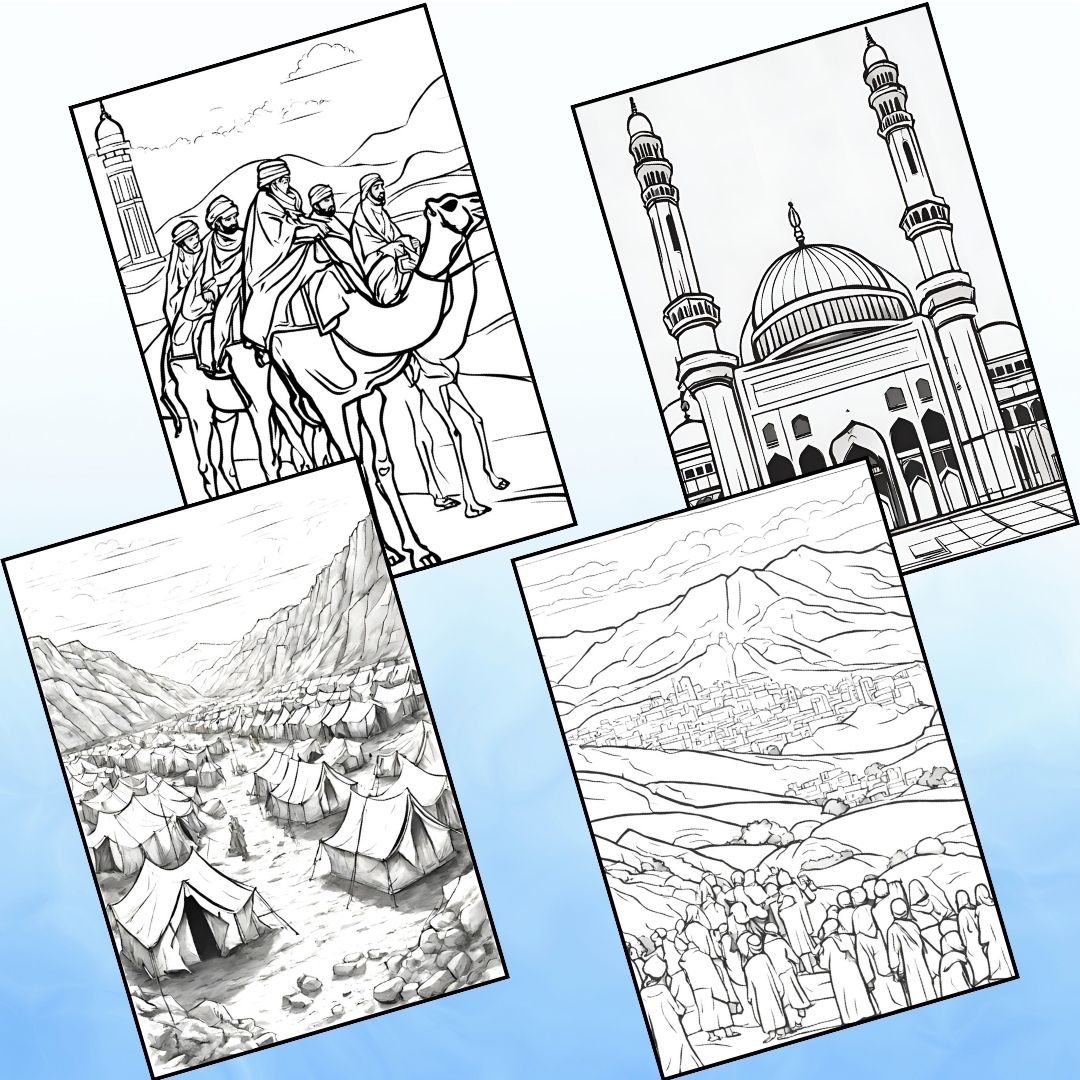 16 Hajj Themed Coloring Pages - Catchy Ideaz