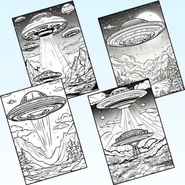 Printable UFO Coloring Pages for Kids