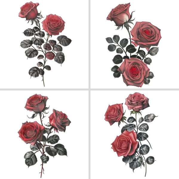 Vintage Red Rose Clipart Designs