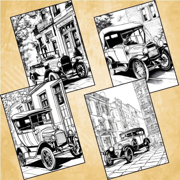 Vintage Cars Coloring Pages for Classic Fun