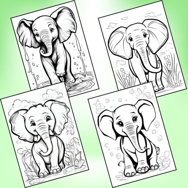 Engaging Cute Baby Elephant Coloring Pages