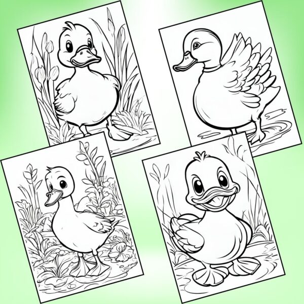 Cute Duck Coloring Pages