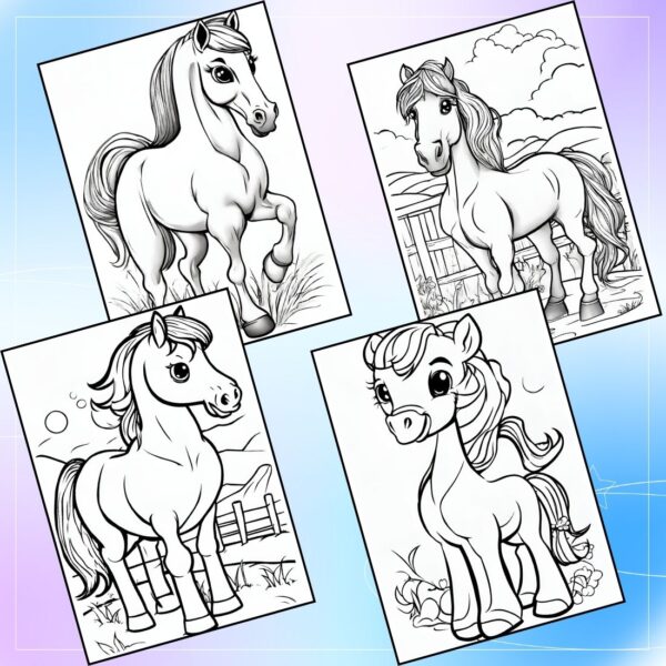 Printable Cute Horse Coloring Pages