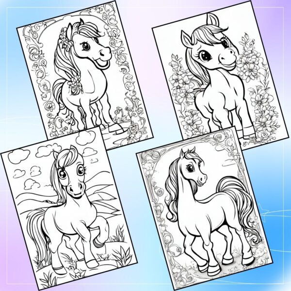 Printable Cute Horse Coloring Pages