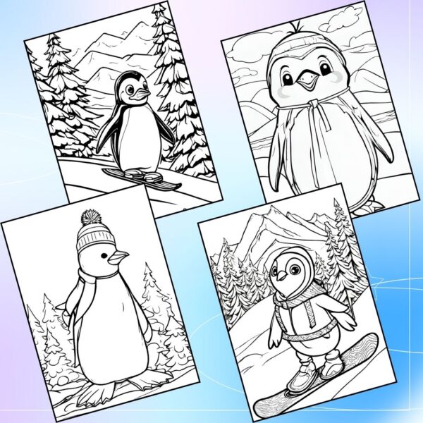 Cute Penguin Coloring Pages
