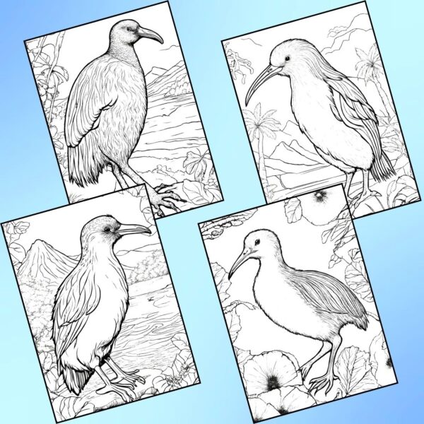 Adorable Kiwi Bird Coloring Pages