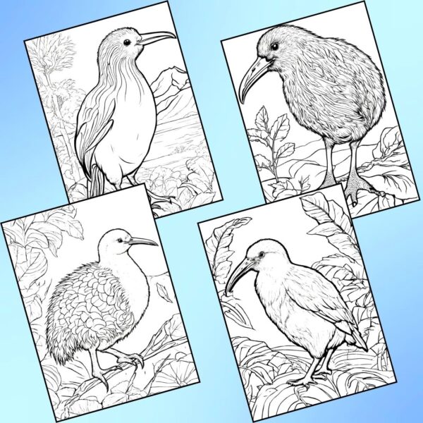 Adorable Kiwi Bird Coloring Pages