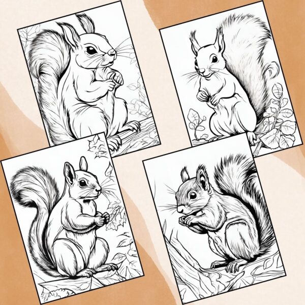 Cute and Adorable Squirrel Coloring Pages for Kids