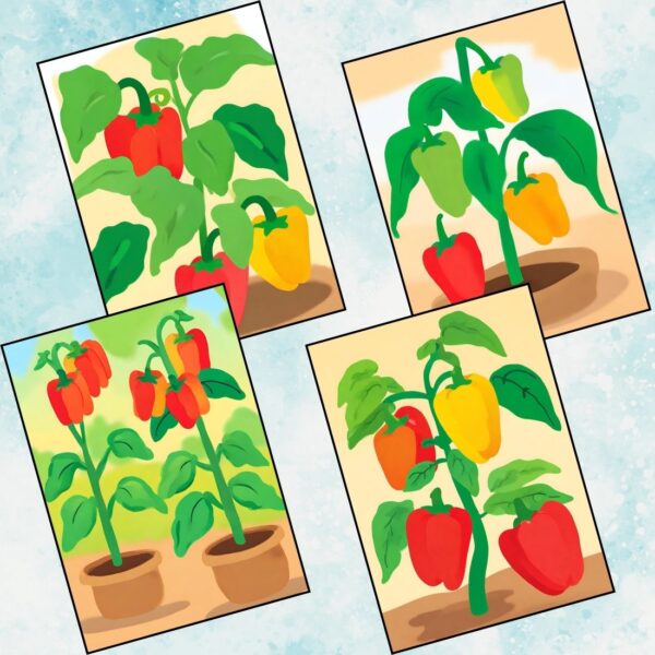 Bell Pepper Plant Reverse Coloring Pages