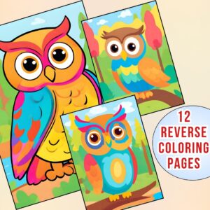 Cute Owl Reverse Coloring Pages