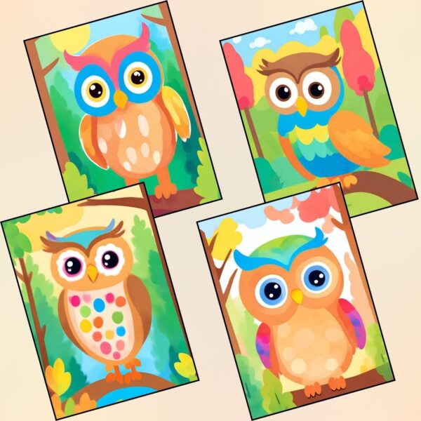 Cute Owl Reverse Coloring Pages