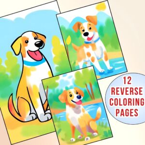 Cute Dog Reverse Coloring Pages