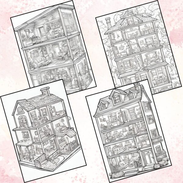 Printable Dollhouse Coloring Pages