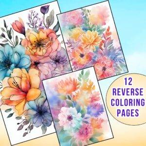 Enchanted Floral Bunch Reverse Coloring Pages
