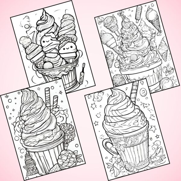 Delicious Ice cream Coloring Pages