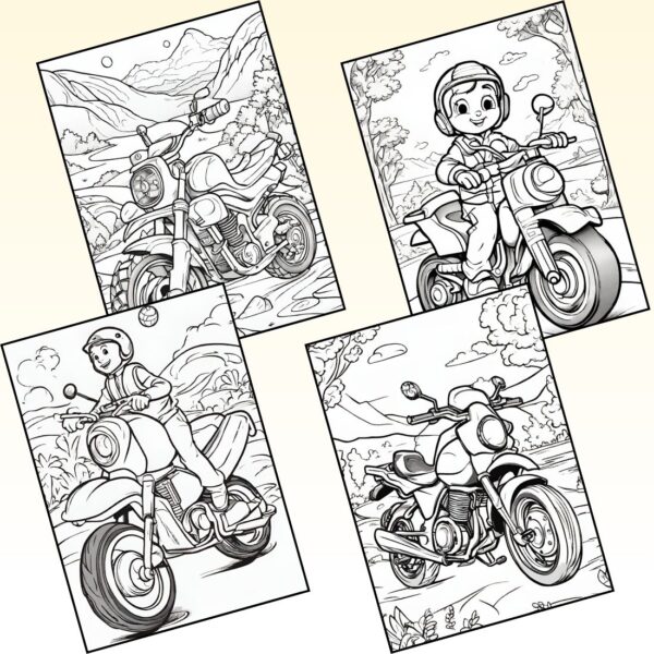 Kids Motorbike Coloring Pages