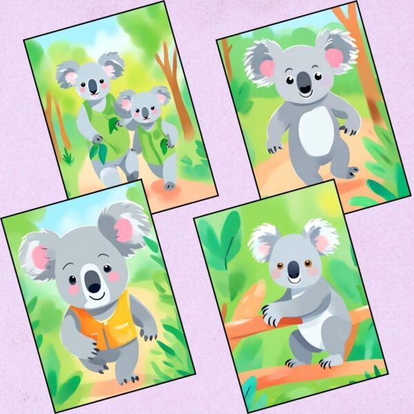 Cute Koala Reverse Coloring Pages