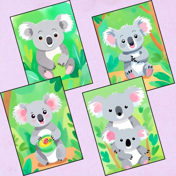 Cute Koala Reverse Coloring Pages