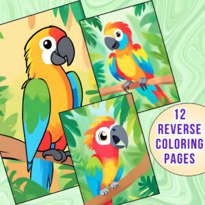 Macaw Reverse Coloring Pages