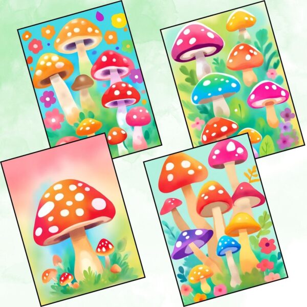 Magical Mushroom Reverse Coloring Pages