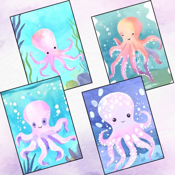 Unique Octopus Reverse Coloring Pages