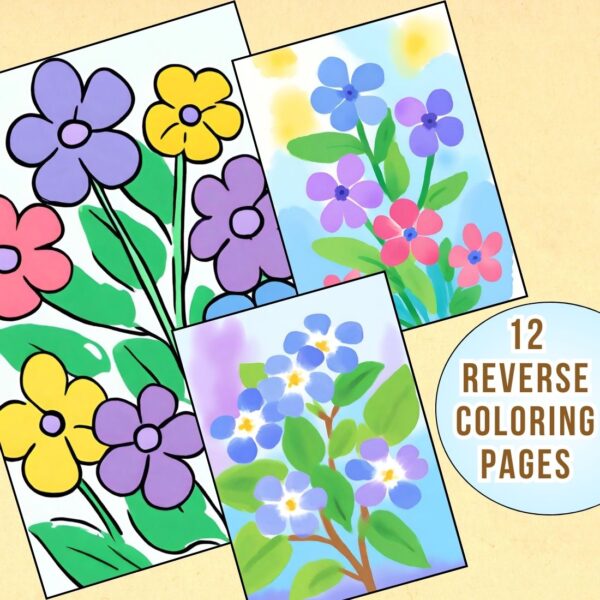 Periwinkle Flower Reverse Coloring Pages