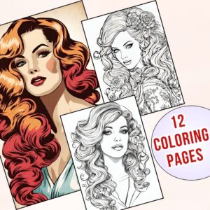 Vintage Lady Hairstyle Coloring Pages
