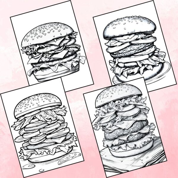 Printable Burger Coloring Pages