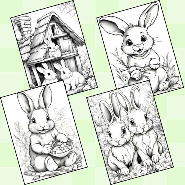 Sweet and Fluffy Bunny Coloring Pages