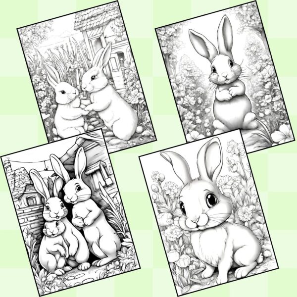 Sweet and Fluffy Bunny Coloring Pages