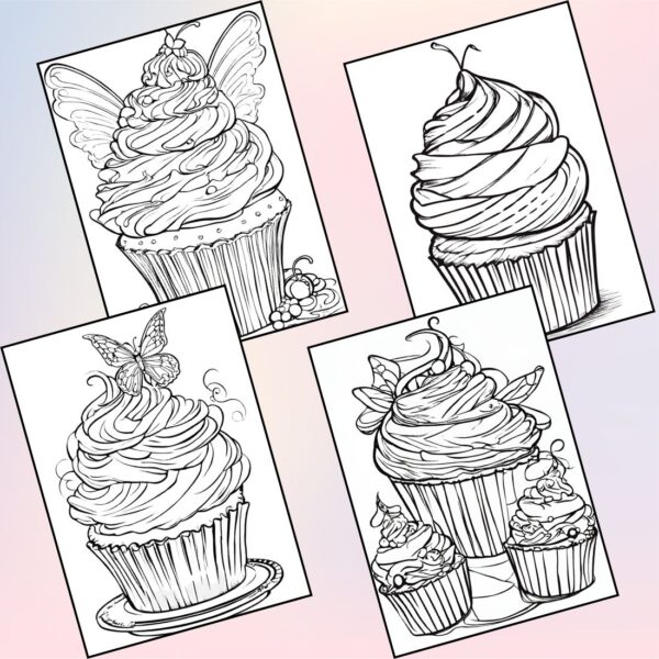 Cupcake Fairies Coloring Pages