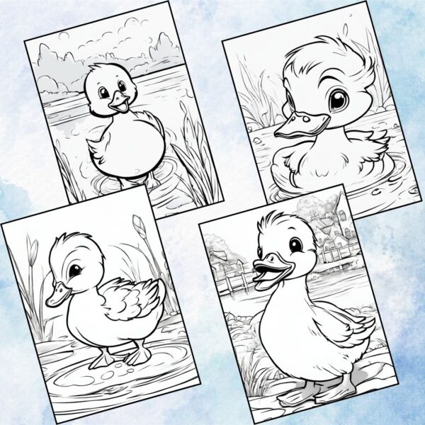 Cute Duckling Coloring Pages