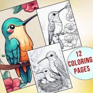 Realistic Hummingbird Coloring Pages