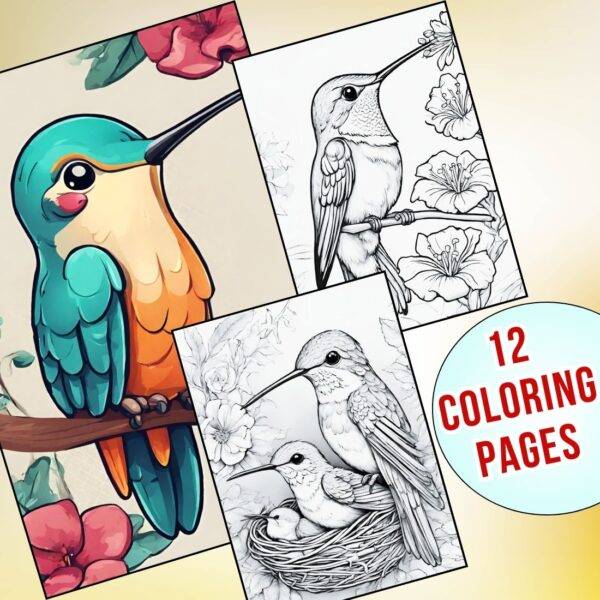 Realistic Hummingbird Coloring Pages