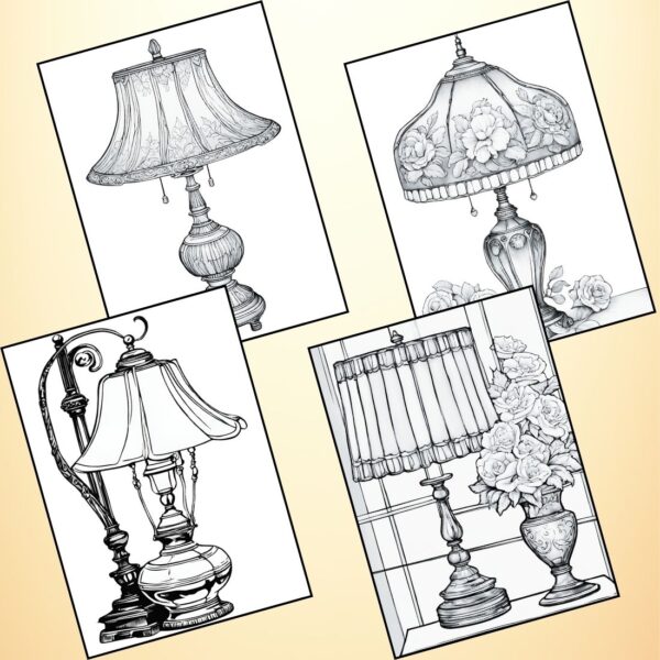 Vintage Lamps Coloring Pages