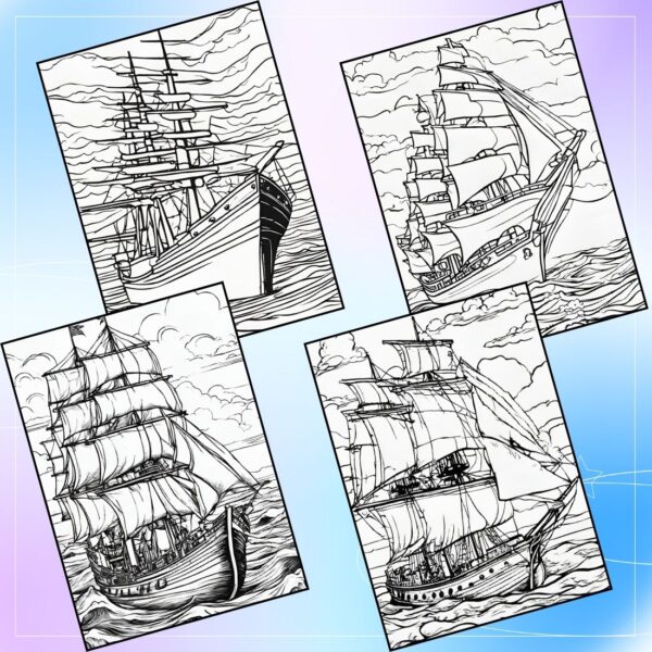 Vintage Ship Coloring Pages