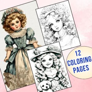 Vintage Victoria Doll Coloring Pages