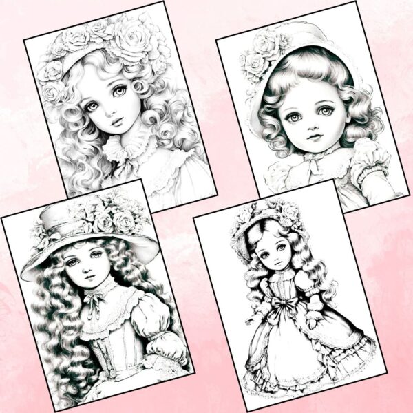 Vintage Victoria Doll Coloring Pages