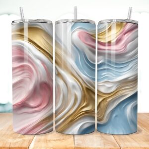 3D Swirled Marble Tumbler Wrap