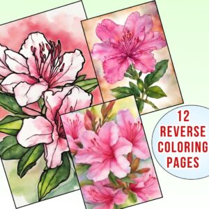 Azalea Flower Reverse Coloring Pages