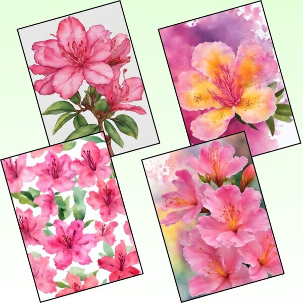 Azalea Flower Reverse Coloring Pages