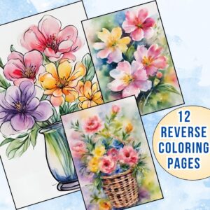 Adorable Flowers Reverse Coloring Pages